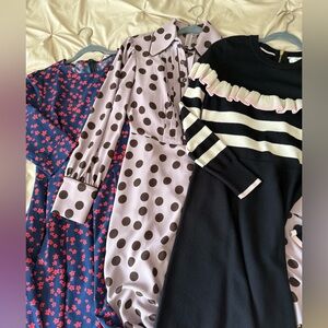 Striped Sweater and Pink and Brown Women’s Dress
